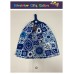 Crochet Top Hand Towel / Tea Towel - Blue Mosaic